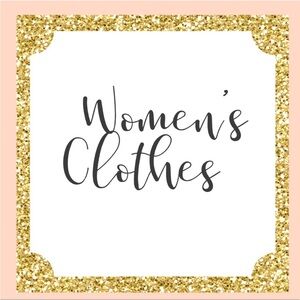 Women's Clothes Sign with Gold Glitter Border